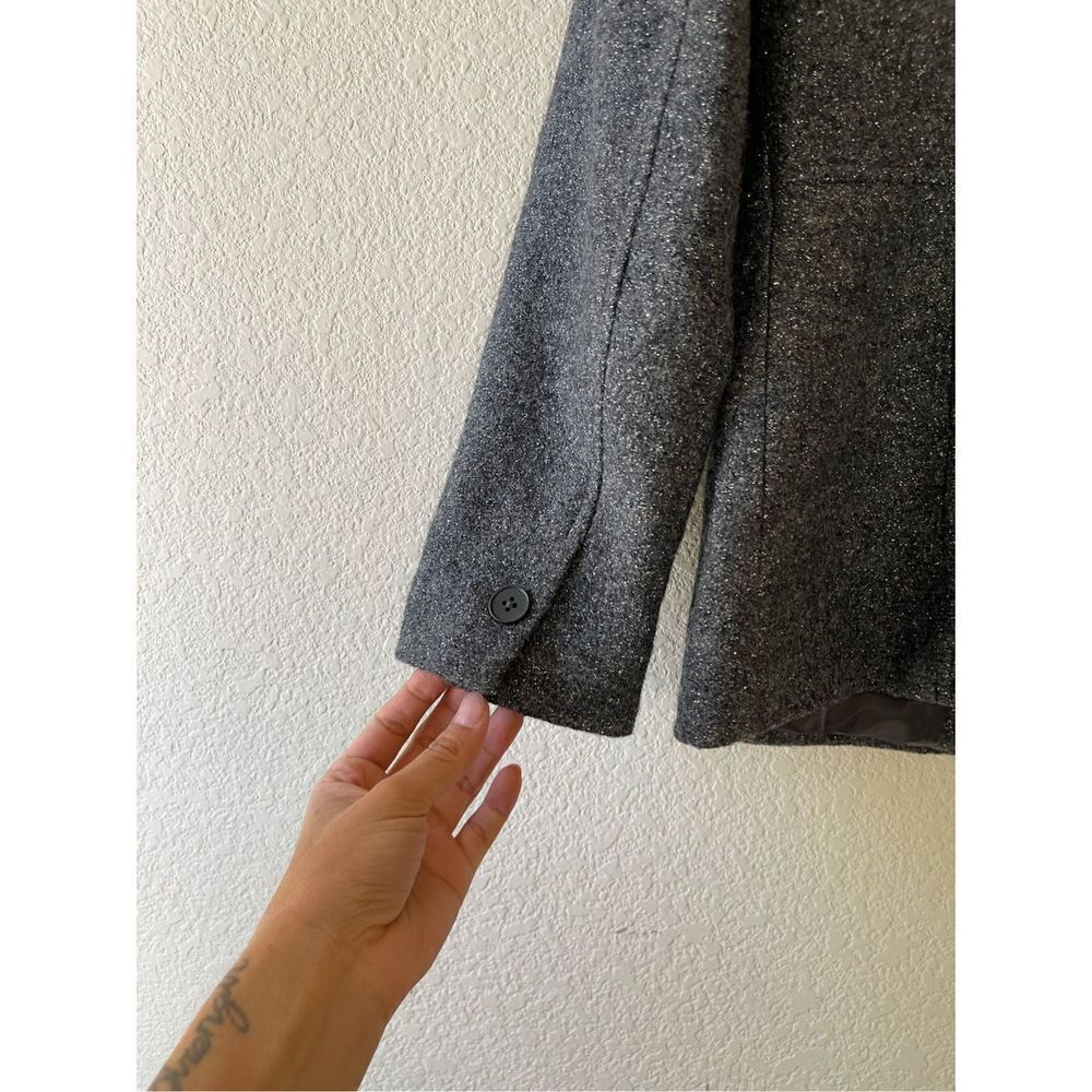 Talbots Wool Front Button Metallic Grey Jacket Si… - image 3